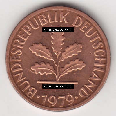 Münze der BRD Deutschland Umlaufmünze 1950-2001, 1 Pfennig 1979 J (2) Sammlung