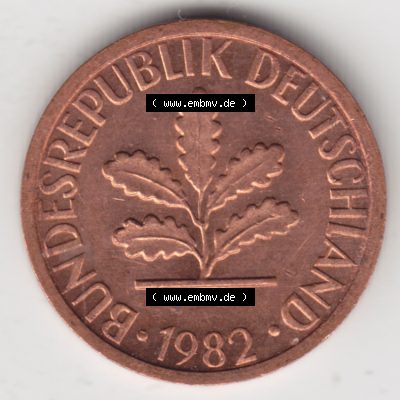 Münze der BRD Deutschland Umlaufmünze 1950-2001, 1 Pfennig 1982 G (2) Sammlung