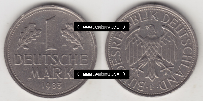 Münze aus Deutschland, 1 Deutsche Mark / 1 DM Sammlung