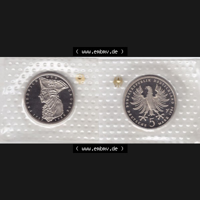 BRD Münze aus Deutschland 1986, 5 DM Gedenkmünze Friedrich dem Grossen Münzen-Vollansicht als Bildmaterial innerhalb vom online Katalog und online Datenbank für Münzen der... Sammlung