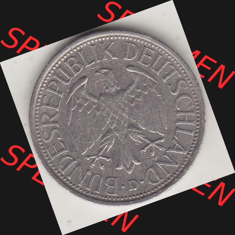 BRD Münzen 1 Deutsche Mark, Umlaufmünze 1950-2001, 1 DM Deutsche Mark, 1973 D-1. Vorderseite einer 1 DM, 1 Deutsche Mark D, Mzz. D für München-Münze... Sammlung
