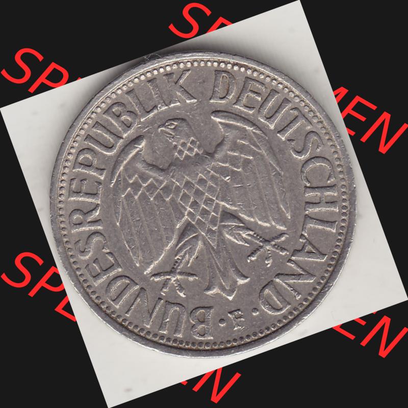 BRD Münzen 1 Deutsche Mark, Umlaufmünze 1950-2001, 1 DM Deutsche Mark, 1973 F-2. Vorderseite einer 1 DM, 1 Deutsche Mark F, Mzz. F für Stuttgart... Sammlung