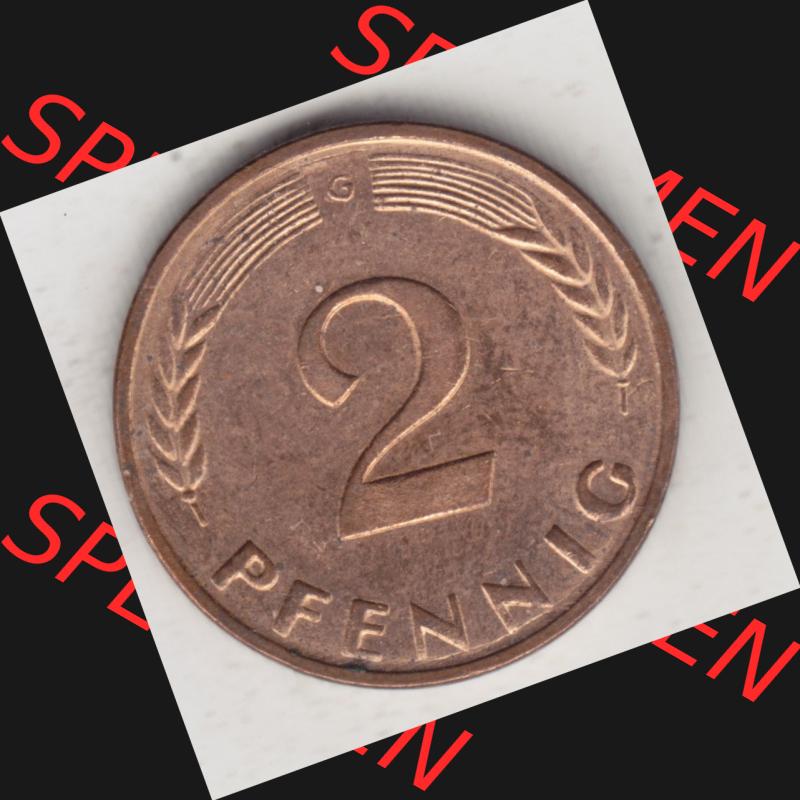 BRD Münze aus Deutschland 1950-2001, 2 Pfennig 1964 G (2) Sammlung