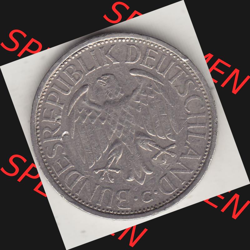 BRD Münzen 1 Deutsche Mark, Umlaufmünze 1950-2001, 1 DM Deutsche Mark, 1973 G-1. Vorderseite einer 1 DM, 1 Deutsche Mark G, Mzz. G für Karlsruhe... Sammlung