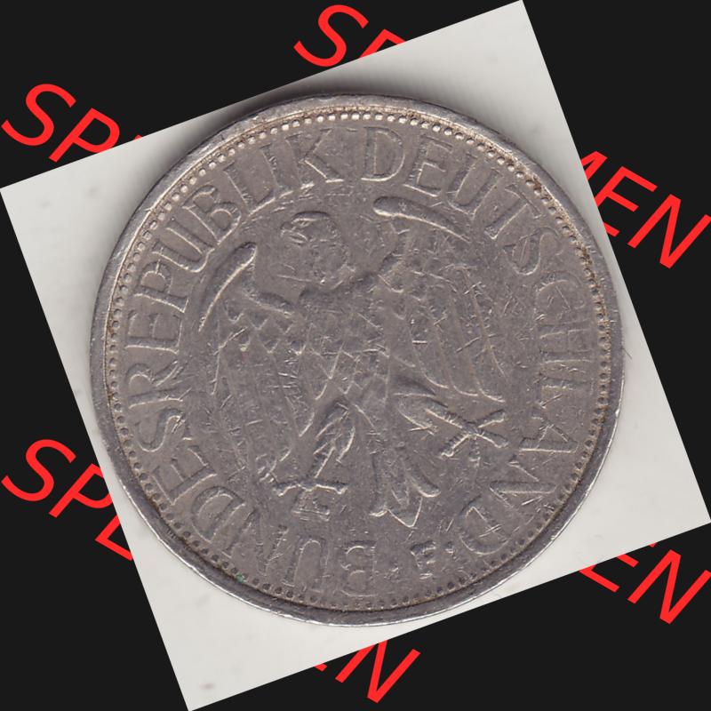 BRD Münzen 1 Deutsche Mark, Umlaufmünze 1950-2001, 1 DM Deutsche Mark, 1973 F-3. Vorderseite einer 1 DM, 1 Deutsche Mark F, Mzz. F für Stuttgart... Sammlung