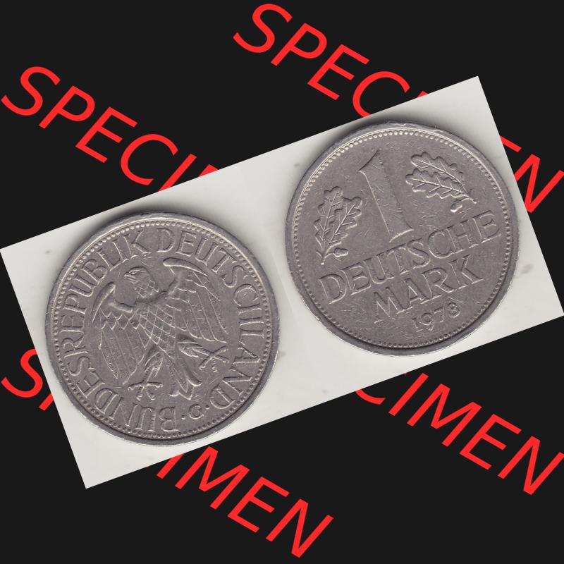 BRD Münzen 1 Deutsche Mark, Umlaufmünze 1950-2001, 1 DM Deutsche Mark, 1978 G-2. Münzen-Rückseite und Münzen-Vorderseite als Vollansicht einer 1 DM,... Sammlung