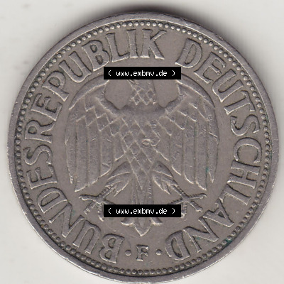 BRD Münzen 1 Deutsche Mark, Umlaufmünze 1950-2001, 1 DM Deutsche Mark, 1950 F-7. Vorderseite einer 1 DM, 1 Deutsche Mark F,... Sammlung