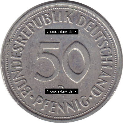 1950-2001, 50 Pfennig BRD Deutschland 1991 München mit Mzz. D Sammlung