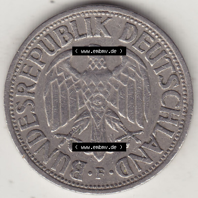 BRD Münzen 1 Deutsche Mark, Umlaufmünze 1950-2001, 1 DM Deutsche Mark, 1950 F-4. Vorderseite einer 1 DM, 1 Deutsche Mark F,... Sammlung