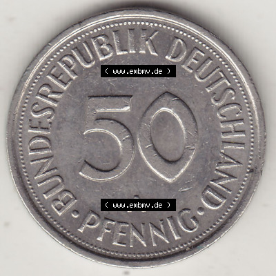 1990-2001, 50 Pfennig BRD Deutschland 1991 A Sammlung
