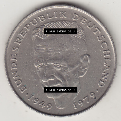2 DM, Deutsche Mark Kurt Schumacher 1979 G-1 Sammlung
