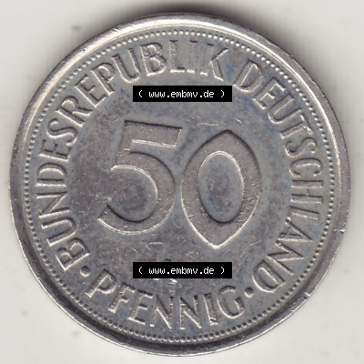 1990-2001, 50 Pfennig Deutschland der BRD 1994 A Sammlung