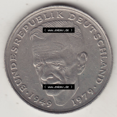 2 DM, Deutsche Mark Kurt Schumacher 1980 D-1 Sammlung