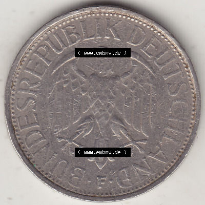 BRD Münzen 1 Deutsche Mark, Umlaufmünze 1950-2001, 1 DM Deutsche Mark, 1973 F-3. Vorderseite einer 1 DM, 1 Deutsche Mark F,... Sammlung