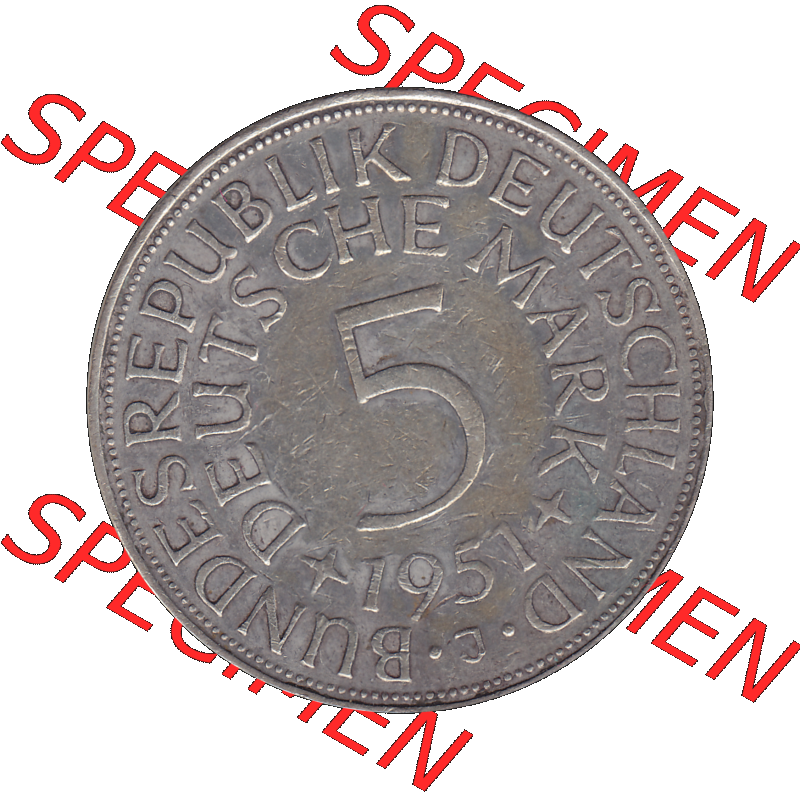 BRD Münzen 5 Deutsche Mark, 5 DM Silbermünze in 625/1000 Silber 1951-1974, 5 DM, 5 Deutsche Mark Silberadler, Heiermann 1951 J-1. Das Bild/Foto zeigt die... Sammlung