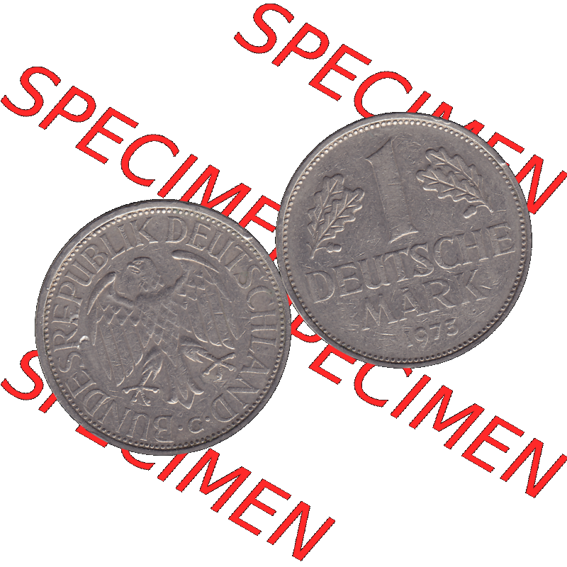 BRD Münzen 1 DM, Umlaufmünze 1950-2001, 1 / Eine DM - Eine Deutsche Mark, 1973 G-1. Münzen-Rückseite und Münzen-Vorderseite als transparente PNG-Grafik... Sammlung