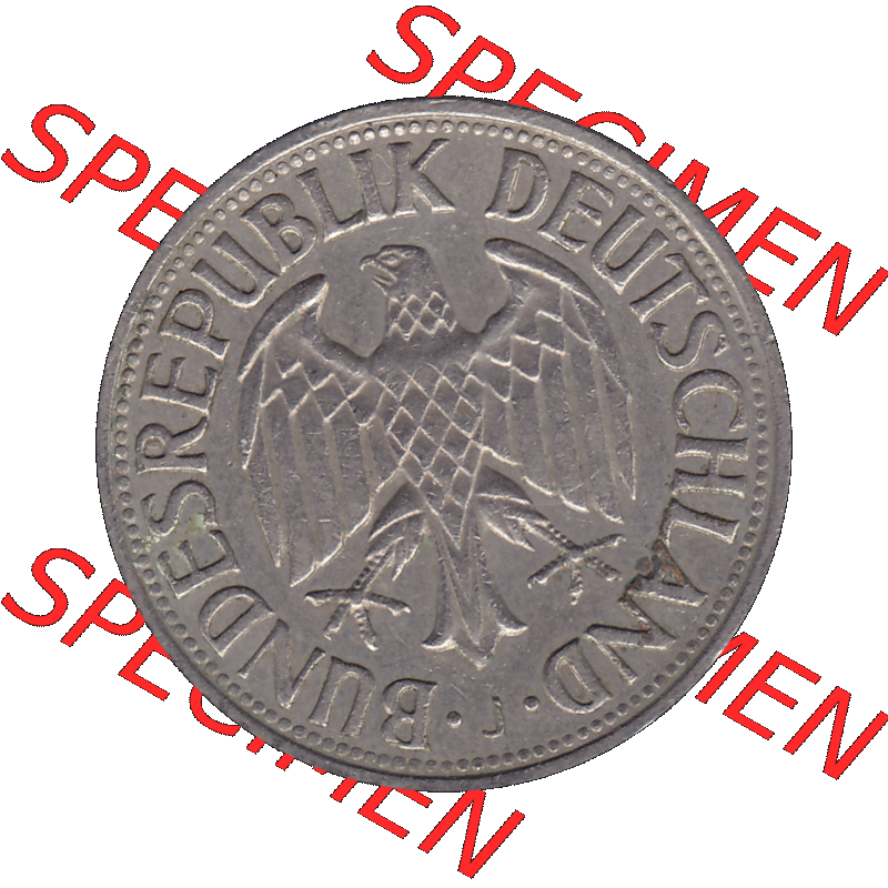 BRD Münzen 1 DM, Umlaufmünze 1950-2001, BRD Deutschland 1 / Eine DM - 1 Eine Deutsche Mark, 1969 Münzzeichen Hamburg Mzz J-1. Vorderseite einer 1 DM, 1... Sammlung