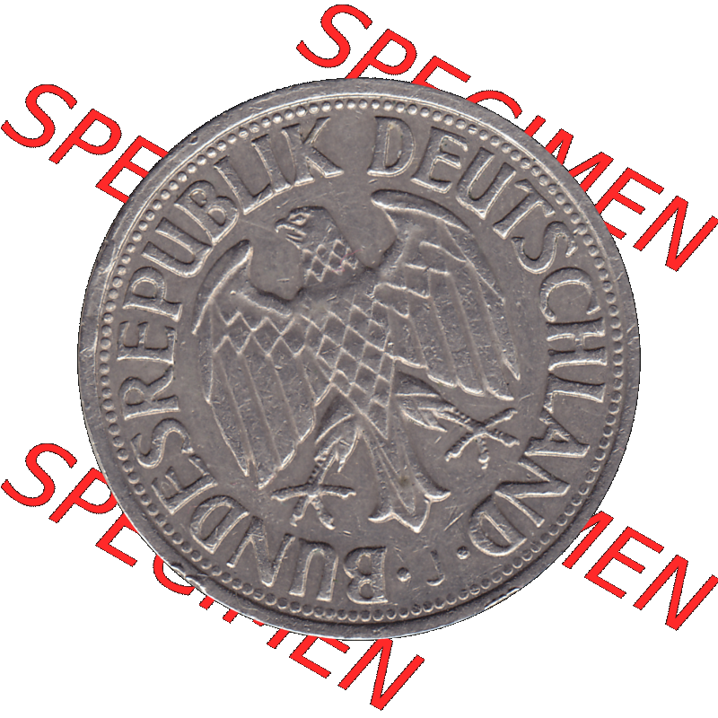 BRD Münzen 1 DM, Umlaufmünze 1950-2001, BRD Deutschland 1 / Eine DM - 1 Eine Deutsche Mark, 1963 Münzzeichen Hamburg Mzz J-1. Vorderseite einer 1 DM, 1... Sammlung