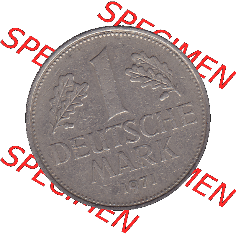 BRD Münzen 1 DM, Umlaufmünze 1950-2001, BRD Deutschland 1 / Eine DM - 1 Eine Deutsche Mark, 1971 Münzzeichen Hamburg Mzz J-1. Münzen-Rückseite mit... Sammlung
