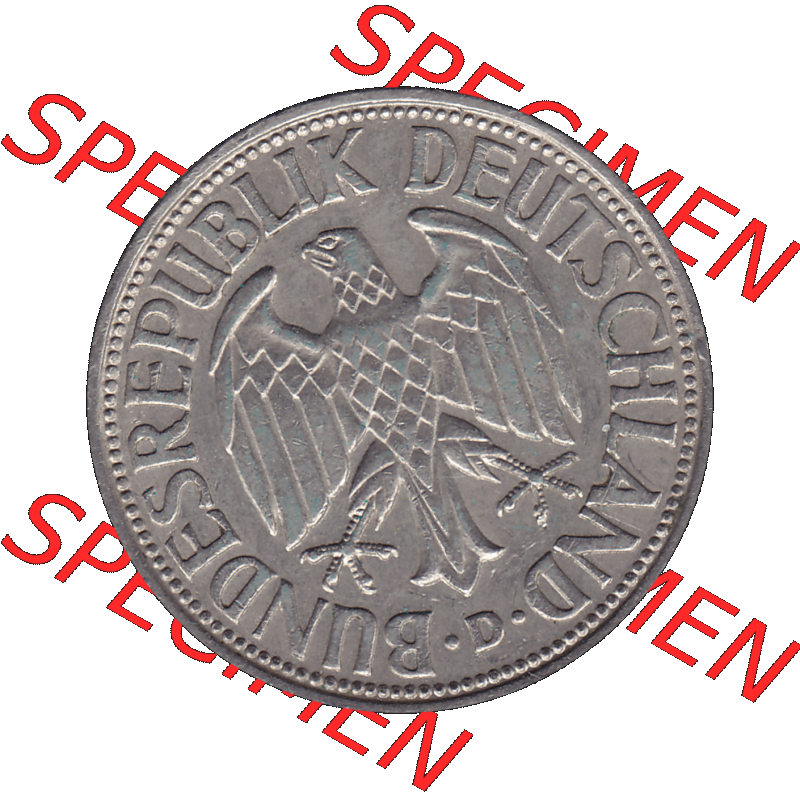 BRD Münzen 1 DM, Umlaufmünze 1950-2001, 1 / Eine DM - Eine Deutsche Mark, 1969 D-1. Vorderseite einer 1 DM, 1 Deutsche Mark D, Mzz. D für... Sammlung