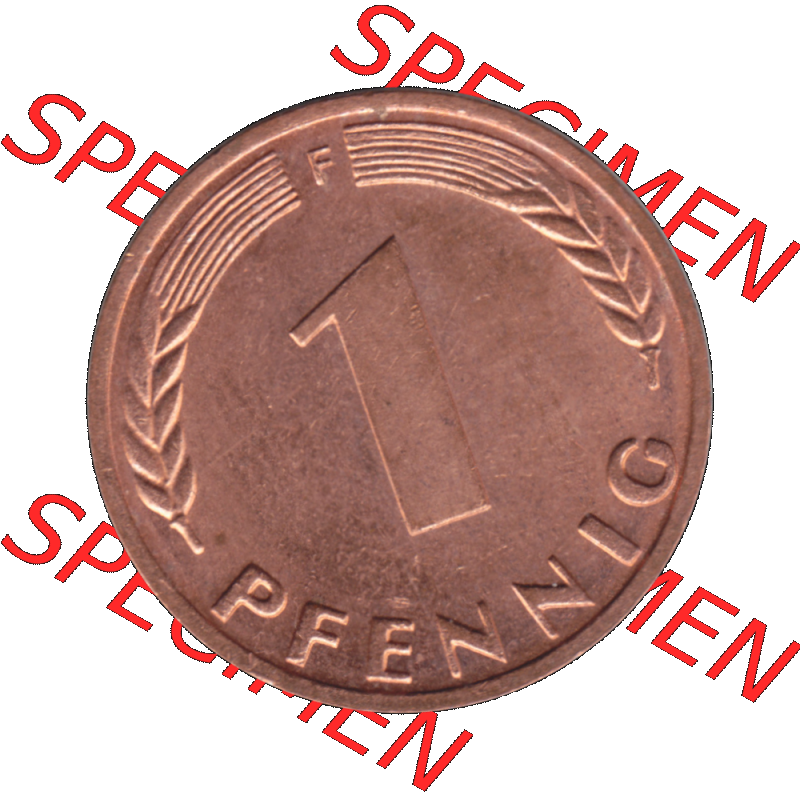 BRD Münzen 1 Pfennig Umlaufmünze in PNG 1950-2001, 1 Pfennig 1971, 1970er Jahre Stuttgart F-01. Rückseite mit Wert-Zahl der digitalisierten 1 Pfennig F, mit Mzz.... Sammlung