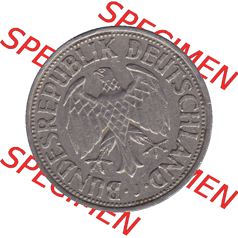 BRD Münzen 1 DM, Umlaufmünze 1950-2001, BRD Deutschland 1 / Eine DM - 1 Eine Deutsche Mark, 1957 Münzzeichen Hamburg Mzz J-1. Vorderseite einer 1 DM, 1... Sammlung