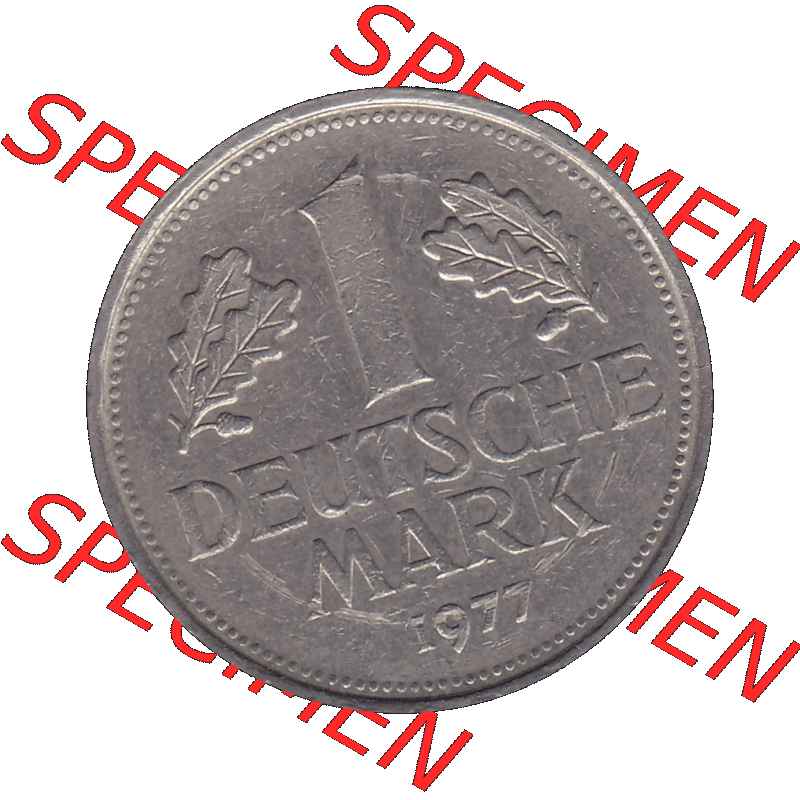 BRD Münzen 1 DM, Umlaufmünze 1950-2001, 1 / Eine DM - Eine Deutsche Mark, 1977 G-1. Münzen-Rückseite als transparente PNG-Grafik mit Nennwert / Nominalwert... Sammlung