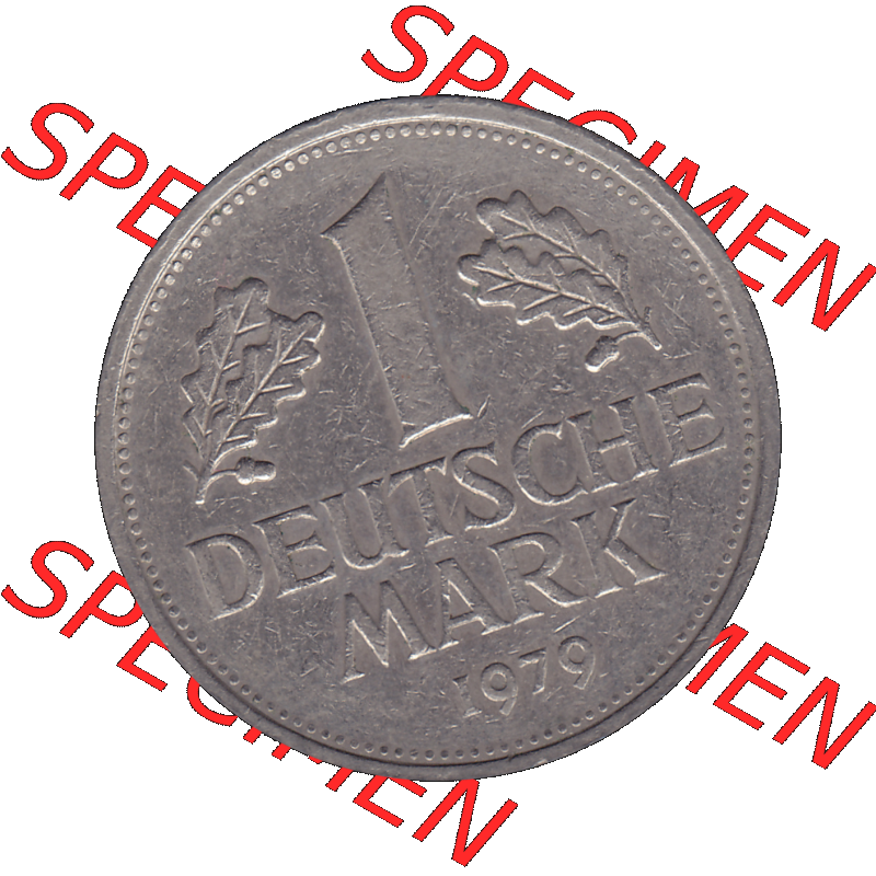 BRD Münzen 1 DM, Umlaufmünze 1950-2001, BRD Deutschland 1 / Eine DM - 1 Eine Deutsche Mark, 1979 Münzzeichen Hamburg Mzz J-1. Münzen-Rückseite mit... Sammlung