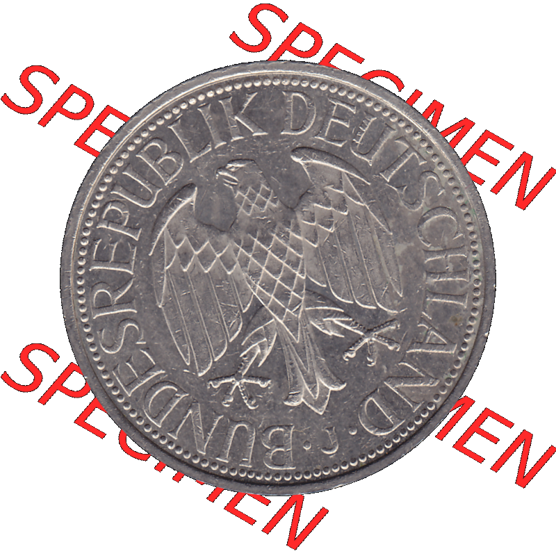 BRD Münzen 1 DM, Umlaufmünze 1950-2001, BRD Deutschland 1 / Eine DM - 1 Eine Deutsche Mark, 1994 Münzzeichen Hamburg Mzz J-1. Vorderseite einer 1 DM, 1... Sammlung