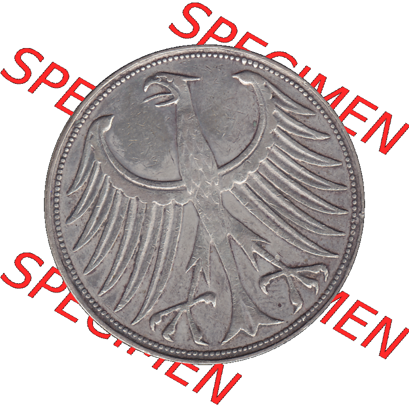 BRD Münzen 5 Deutsche Mark, 5 DM Silbermünze in 625/1000 Silber 1951-1974, 5 DM, 5 Deutsche Mark Silberadler, Heiermann 1951 J-1. Das Bild/Foto zeigt die... Sammlung