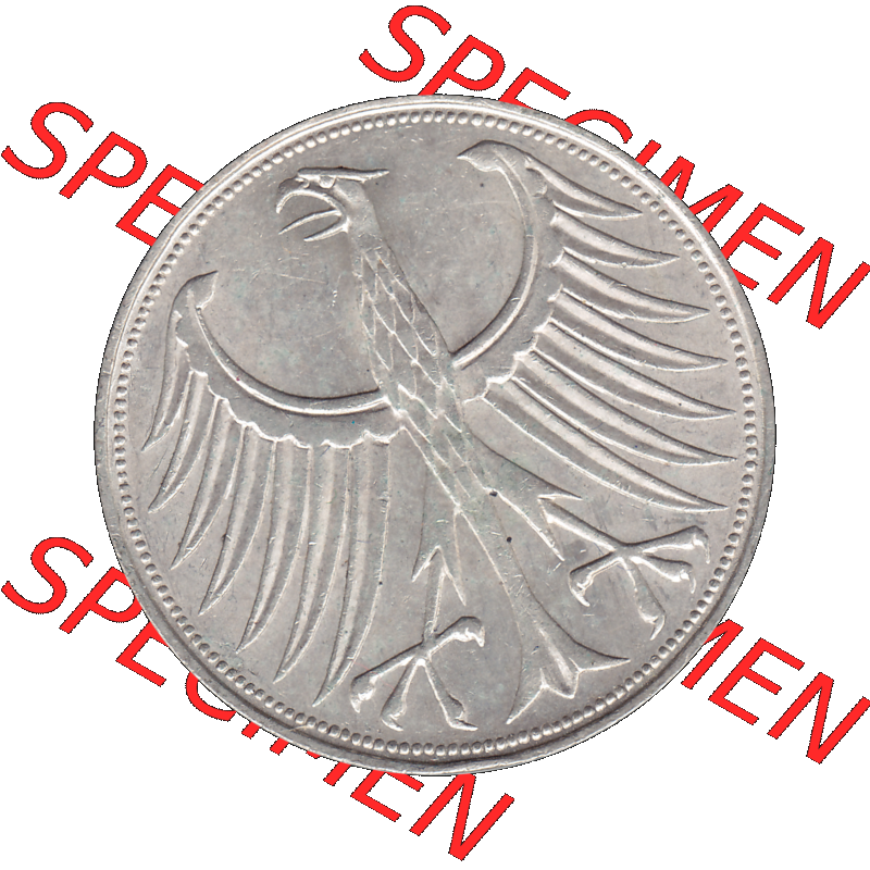 BRD Münzen 5 Deutsche Mark, 5 DM Silbermünze in 625/1000 Silber 1951-1974, 5 DM, 5 Deutsche Mark Silberadler, Heiermann 1963 D-1. Das Bild/Foto zeigt die... Sammlung
