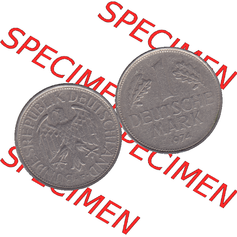 BRD Münzen 1 DM, Umlaufmünze 1950-2001, 1 / Eine DM - Eine Deutsche Mark, 1974 F-1. Münzen-Rückseite und Münzen-Vorderseite als transparente PNG-Grafik... Sammlung