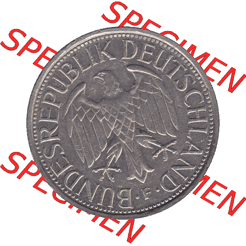BRD Münzen 1 DM, Umlaufmünze 1950-2001, 1 / Eine DM - Eine Deutsche Mark, 1988 F-1. Vorderseite als transparente PNG-Grafik einer 1 DM, 1 Deutsche Mark F,... Sammlung