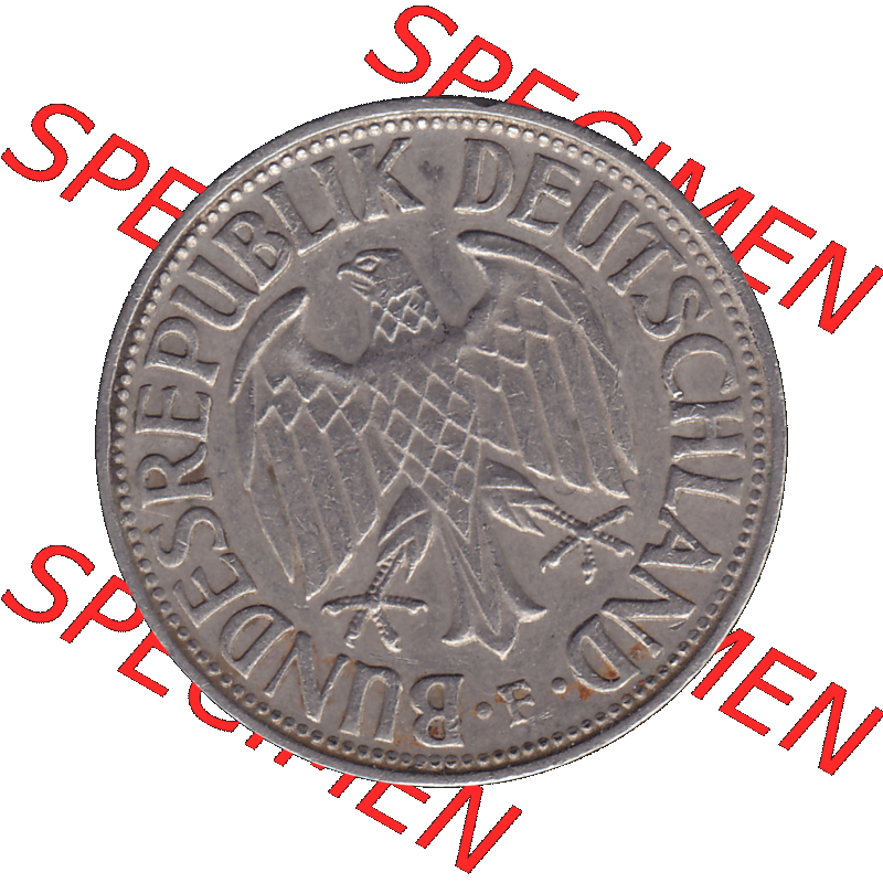 BRD Münzen 1 DM, Umlaufmünze 1950-2001, 1 / Eine DM - Eine Deutsche Mark, 1966 F-1. Vorderseite als transparente PNG-Grafik einer 1 DM, 1 Deutsche Mark F,... Sammlung