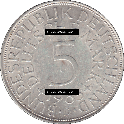 BRD Münzen 5 Deutsche Mark, 5 DM Silbermünze in 625/1000 Silber 1951-1974, 5 DM, 5 Deutsche Mark Silberadler, Heiermann 1963 D-1. Das Bild/Foto zeigt die... Sammlung