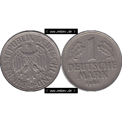 BRD Münzen 1 DM, Umlaufmünze 1950-2001, 1 / Eine DM - Eine Deutsche Mark, 1965 D-1. Münzen-Rückseite und Münzen-Vorderseite als transparente PNG-Grafik... Sammlung