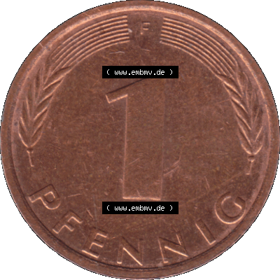 1 Pfennig Umlaufmünze in PNG 1950-2001, 1 Pfennig 1976, 1970er Jahre Stuttgart F Sammlung
