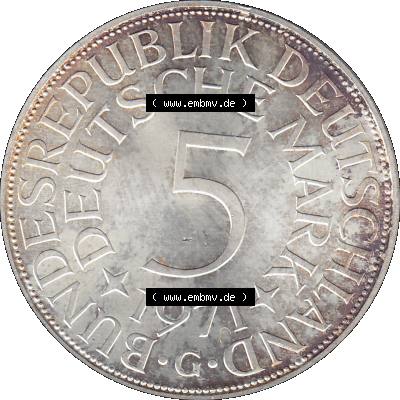 BRD Münzen 5 Deutsche Mark, 5 DM Silbermünze in 625/1000 Silber 1951-1974, 5 DM, 5 Deutsche Mark Silberadler, Heiermann 1971... Sammlung