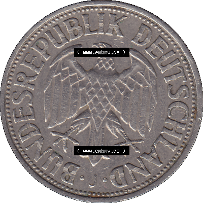 BRD Deutschland 1 / Eine DM - 1 Eine Deutsche Mark, 1957 Münzzeichen Hamburg Mzz J Sammlung