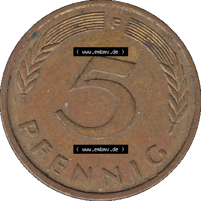 Umlaufmünze Bundesrepublik Deutschland der BRD 1950-2001, 5 Pfennig, 1982 Münzstätte Stuttgart Mzz. F Sammlung