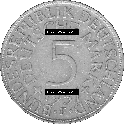 BRD Münzen 5 Deutsche Mark, 5 DM Silbermünze in 625/1000 Silber 1951-1974, 5 DM, 5 Deutsche Mark Silberadler, Heiermann 1957... Sammlung