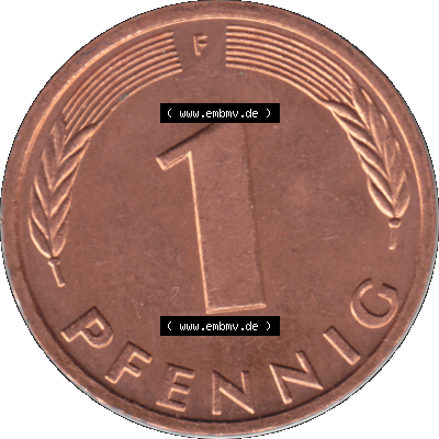 1 Pfennig Umlaufmünze in PNG 1950-2001, 1 Pfennig 1982, 1980er Jahre Stuttgart F Sammlung