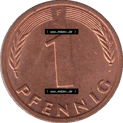 1 Pfennig Umlaufmünze in PNG 1950-2001, 1 Pfennig 1980, 1980er Jahre Stuttgart F Sammlung