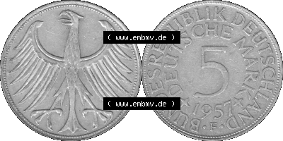 BRD Münzen 5 Deutsche Mark, 5 DM Silbermünze in 625/1000 Silber 1951-1974, 5 DM, 5 Deutsche Mark Silberadler, Heiermann 1957... Sammlung