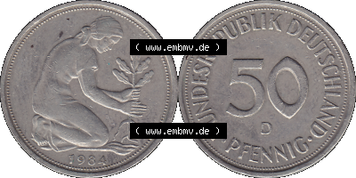 PNG 1950-2001, 50 Pfennig BRD Deutschland 1984 D Sammlung