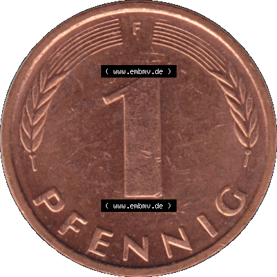 1 Pfennig Umlaufmünze in PNG 1950-2001, 1 Pfennig 1996, 1990er Jahre Stuttgart F Sammlung