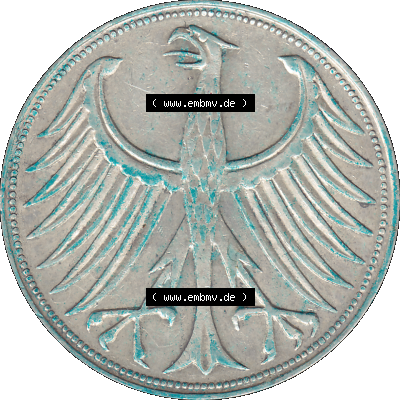 BRD Münzen 5 Deutsche Mark, 5 DM Silbermünze in 625/1000 Silber 1951-1974, 5 DM, 5 Deutsche Mark Silberadler, Heiermann 1957... Sammlung