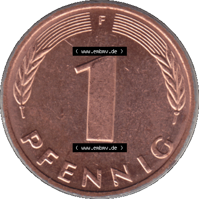 1 Pfennig Umlaufmünze in PNG 1950-2001, 1 Pfennig 1995, 1990er Jahre Stuttgart F Sammlung