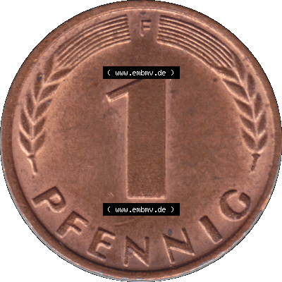 1 Pfennig Umlaufmünze in PNG 1950-2001, 1 Pfennig 1966, 1960er Jahre Stuttgart F Sammlung