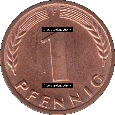 1 Pfennig Umlaufmünze in PNG 1950-2001, 1 Pfennig 1968, 1960er Jahre Stuttgart F Sammlung